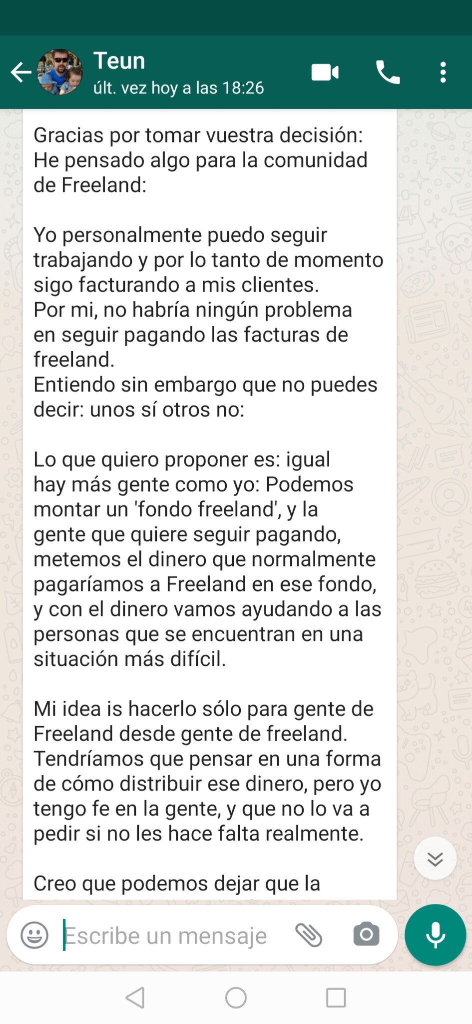 Conversación de whatsapp